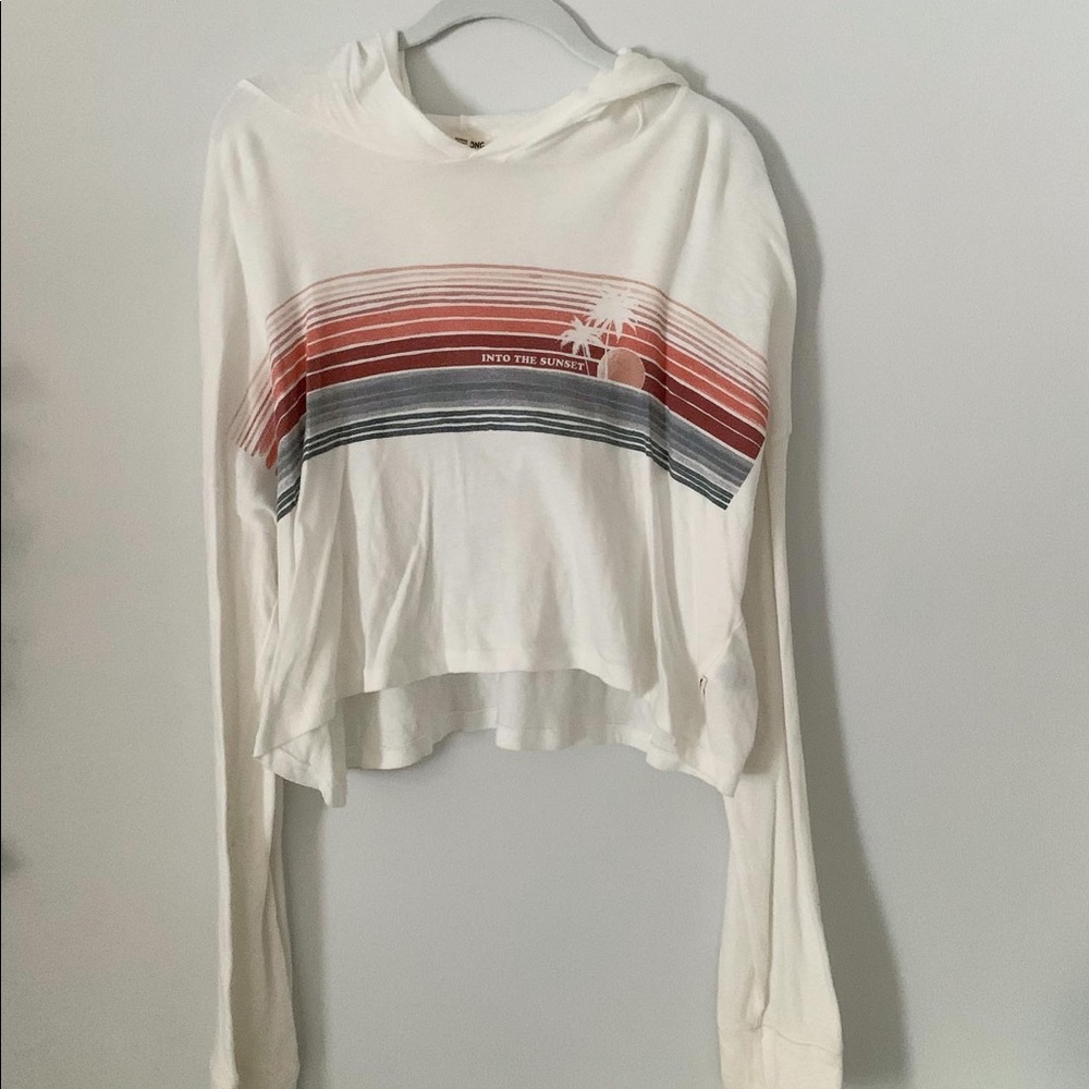 billabong cropped print hoodie